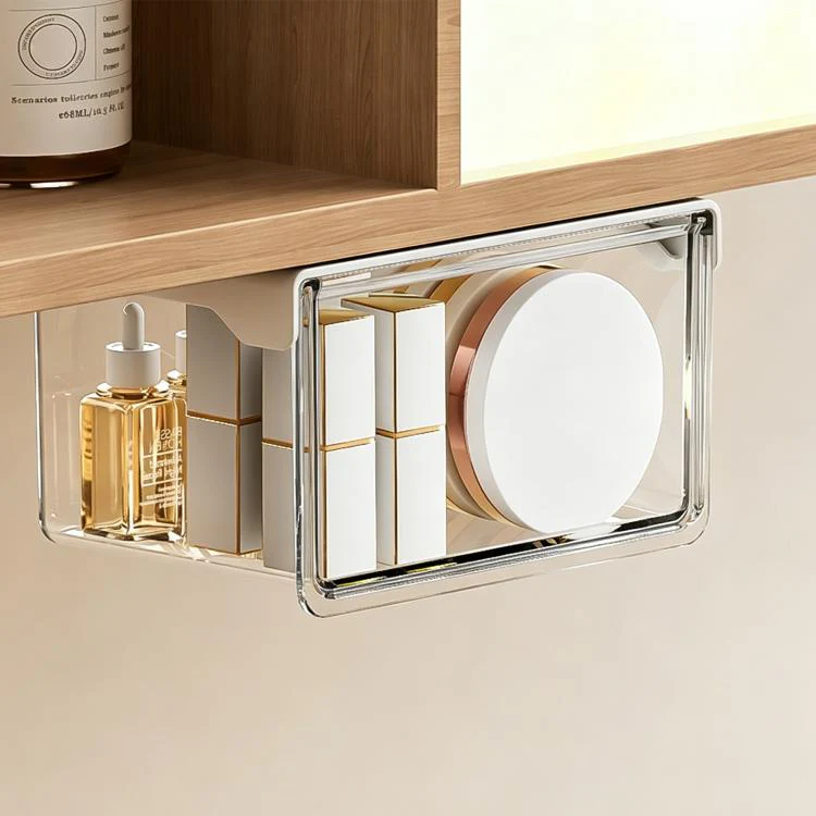 Self Adhesive Transparent Pull-Out Drawer Style Storage Box, Size:15x10x8.5cm
