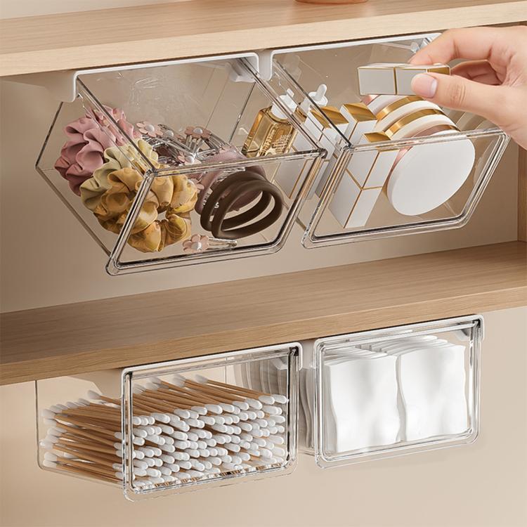 Self Adhesive Transparent Pull-Out Drawer Style Storage Box, Size:15x10x8.5cm - Image 2