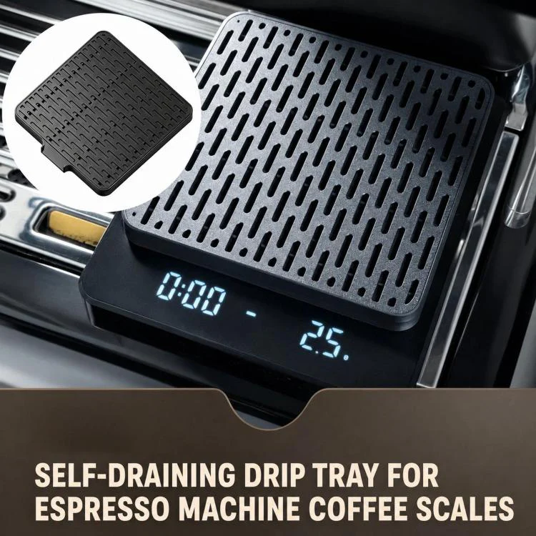 Self-Draining Espresso Scale Drip Tray 3D-Printed PLA Sloped Coffee Scale Protector(Black) - Image 3