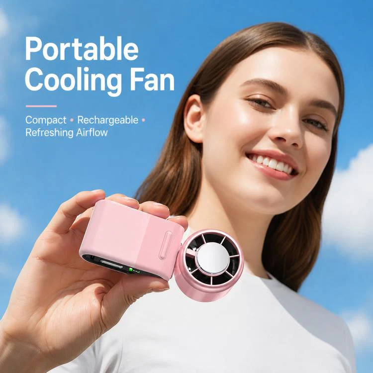 Semiconductor Ice Cooling Handheld Fan 5-Speed Turbo Mini Pocket Fan USB-C Rechargeable Small Personal Fan(Pink) - Image 3