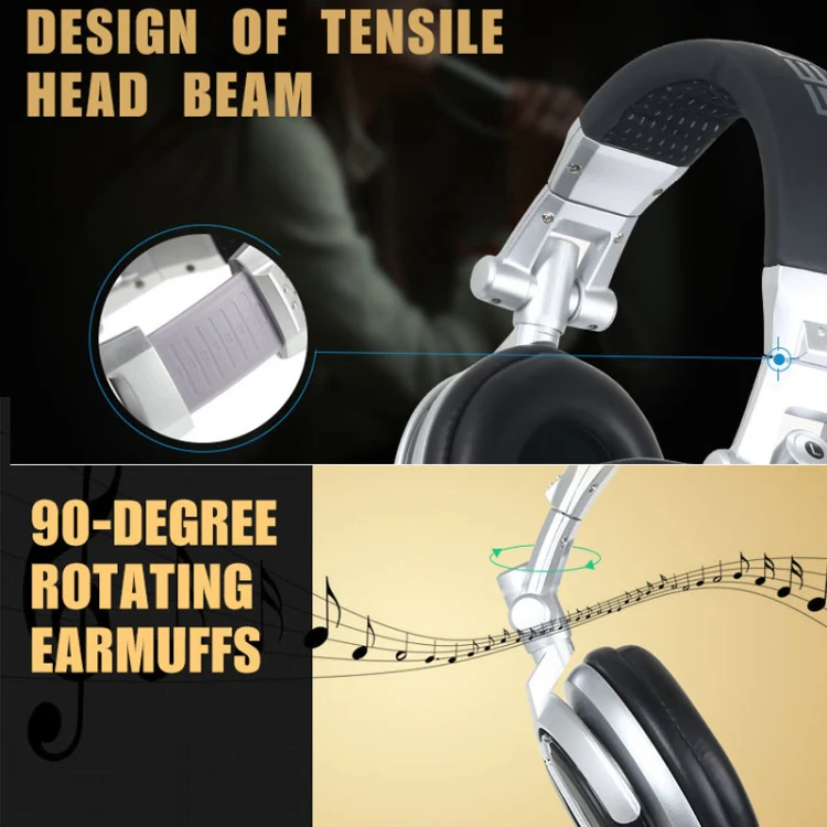 SENICC ST-80 Head-mounted HIFI Headset Spring Line Headset(Silver) - Image 5
