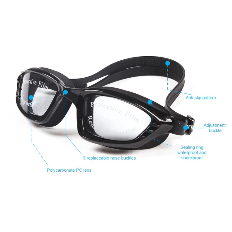 SG9017 Waterproof and Anti-fog Adult High-definition Large Frame Swimming Goggles for Men and Women(Blue) - Image 4