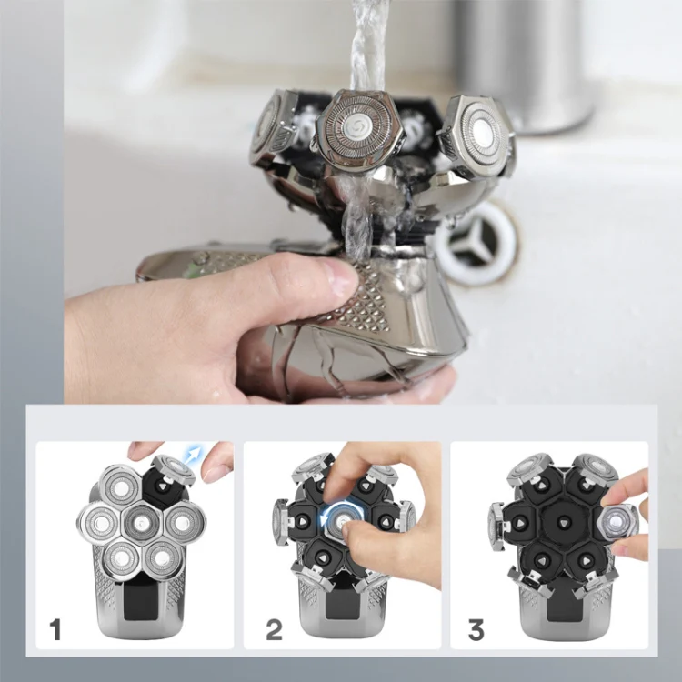 Shaver Replaceable Washable Double Ring Knife Mesh Floating Head 6 Knife Net - Image 7