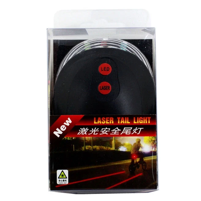 Shell Shape Bicycle Safety Rear Warning Tail Light with 2 Laser Beams and Colorful Lights - Image 7