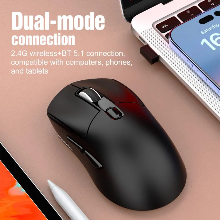 SHIPADOO A7 2.4GHzx Wireless BT Dual-Mode Mouse(Black) - Image 3