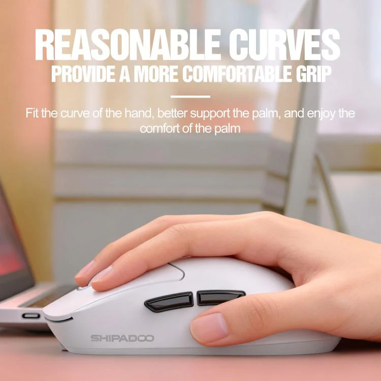 SHIPADOO A7 2.4GHzx Wireless BT Dual-Mode Mouse(White) - Image 5