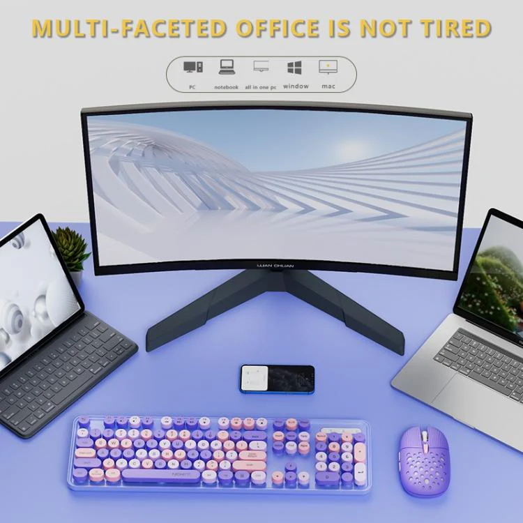 SHIPADOO EF128 2.4G 4800 DPI Wireless Keyboard Mouse Set, Color Mixing Series(Purple) - Image 8