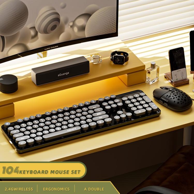 SHIPADOO EF128 2.4G 4800 DPI Wireless Keyboard Mouse Set, Solid Color Series(Black) - Image 3