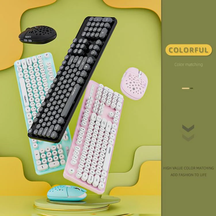 SHIPADOO EF128 2.4G 4800 DPI Wireless Keyboard Mouse Set, Solid Color Series(Pink) - Image 4