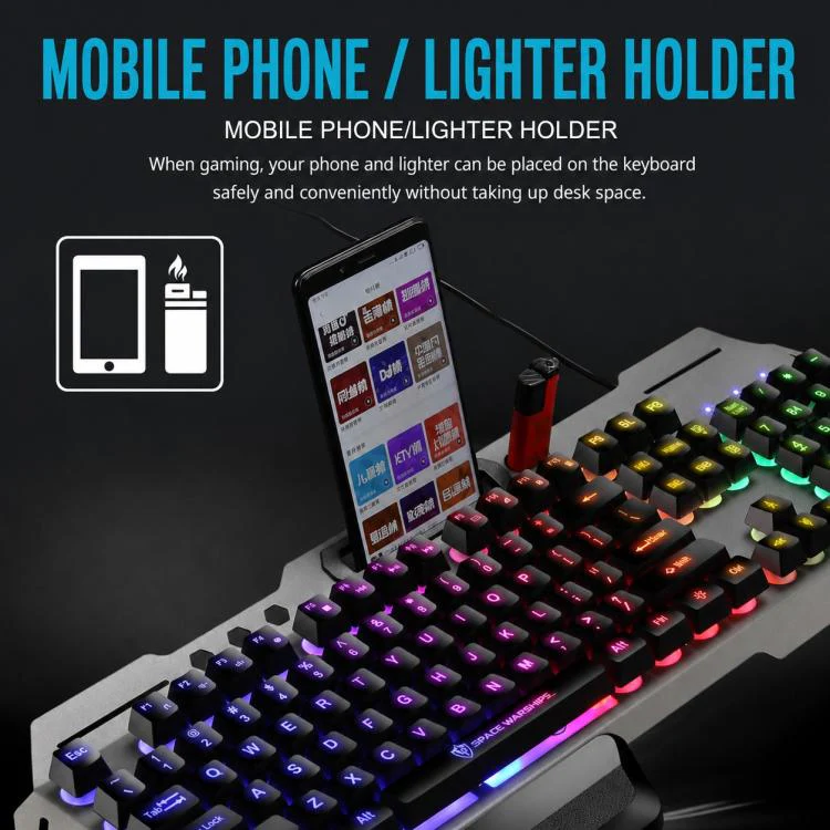 SHIPADOO GK70 Chicken Version Wired RGB Floating Detachable Hand Rest Character Rainbow Translucent Gaming Keyboard - Image 8