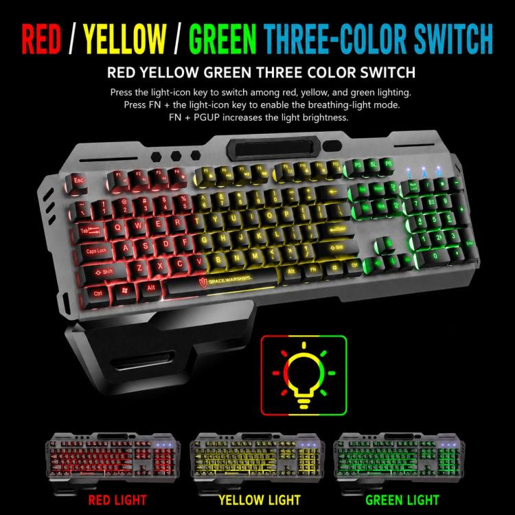 SHIPADOO GK70 Wired RGB Floating Detachable Hand Rest Character Translucent Three-color Switching Gaming Keyboard - Image 11