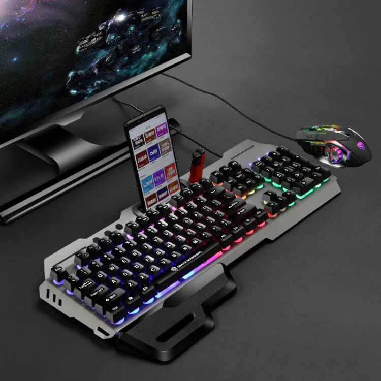 SHIPADOO GT700 Illuminated Wired Gaming Keyboard and 6D 4800DPI Mouse Set(Black)
