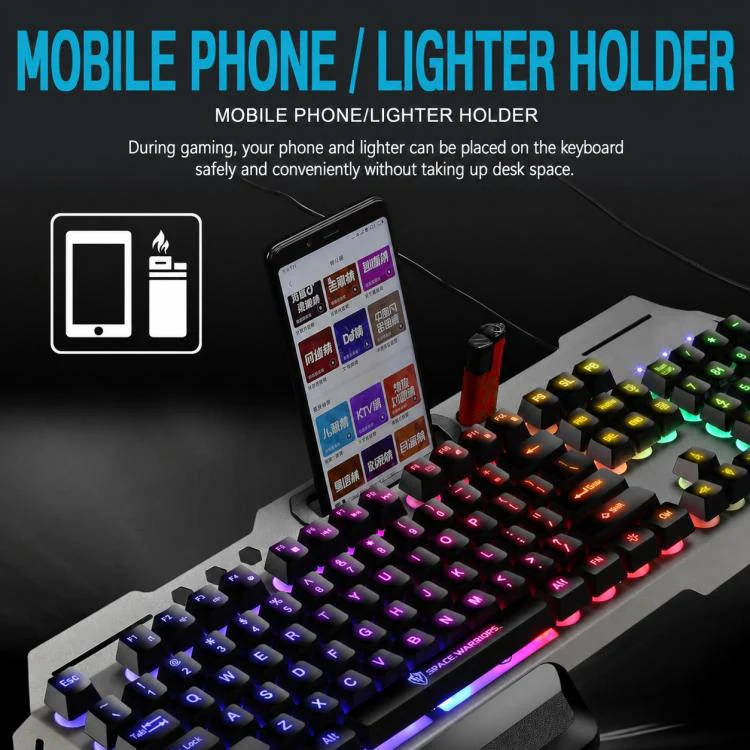 SHIPADOO GT700 Illuminated Wired Gaming Keyboard and 6D 4800DPI Mouse Set(Black) - Image 10