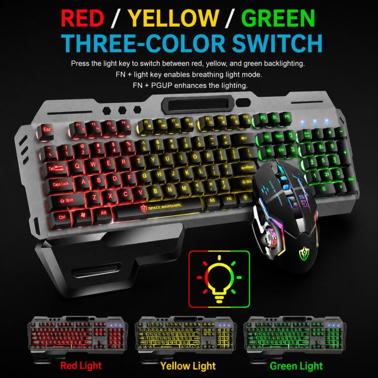 SHIPADOO GT700 Illuminated Wired Gaming Keyboard and 6D 4800DPI Mouse Set(Black) - Image 13