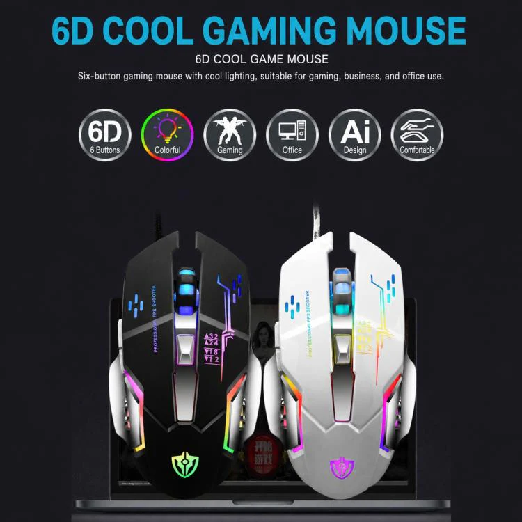 SHIPADOO GT700 Illuminated Wired Gaming Keyboard and 6D 4800DPI Mouse Set(Black) - Image 18