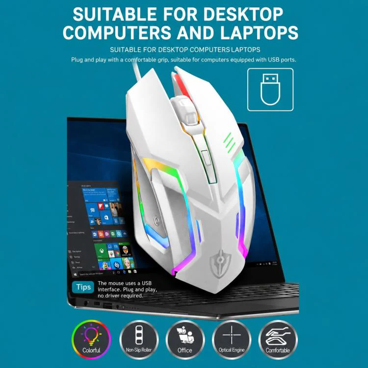 SHIPADOO GT700 Illuminated Wired Gaming Keyboard and 6D 4800DPI Mouse Set(Black) - Image 20