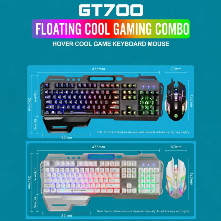 SHIPADOO GT700 Illuminated Wired Gaming Keyboard and 6D 4800DPI Mouse Set(Black) - Image 22