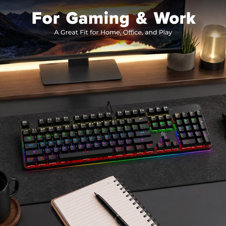 SHIPADOO HJK901-10 RGB Backlight Mechanical USB Wired Keyboard(White) - Image 7