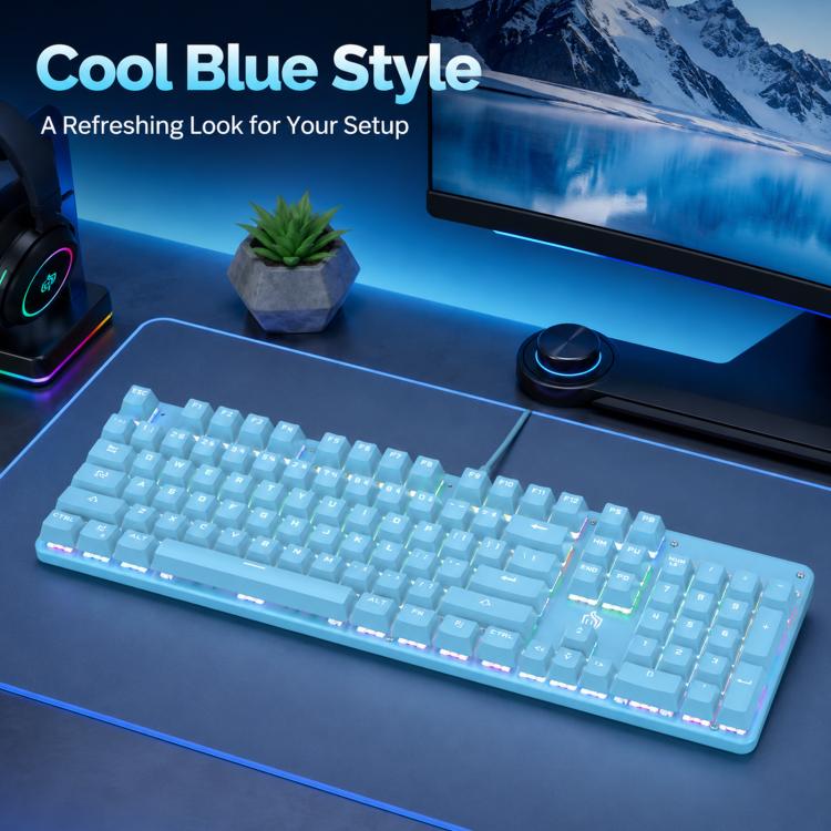 SHIPADOO HJK901-10 RGB Backlight Mechanical USB Wired Keyboard(White) - Image 9