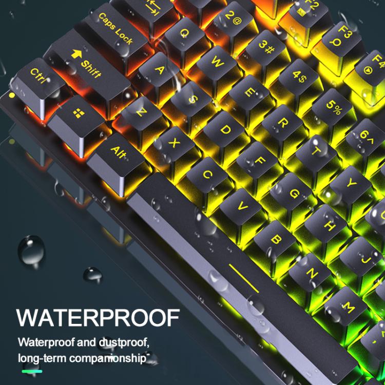 SHIPADOO K500 Floating Square Keycap Colorful Backlight USB Wired Keyboard(Black) - Image 5