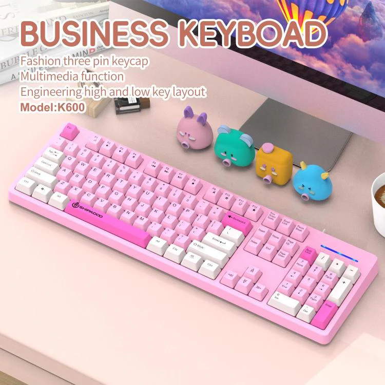 SHIPADOO K600 Wide System Compatibility Ergonomic Wired Keyboard(Gray) - Image 6