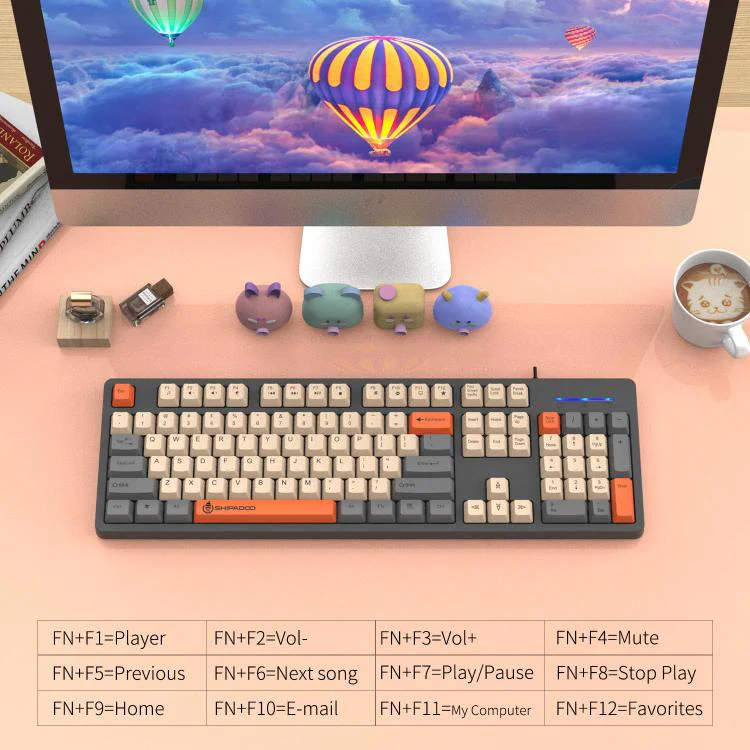 SHIPADOO K600 Wide System Compatibility Ergonomic Wired Keyboard(Gray) - Image 8