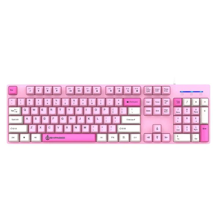 SHIPADOO K600 Wide System Compatibility Ergonomic Wired Keyboard(Pink) - Image 2