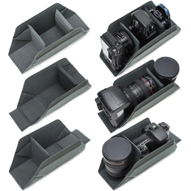 Shockproof DSLR Camera Bag Polyester Thickened Insert Organizer(Black) - Image 4