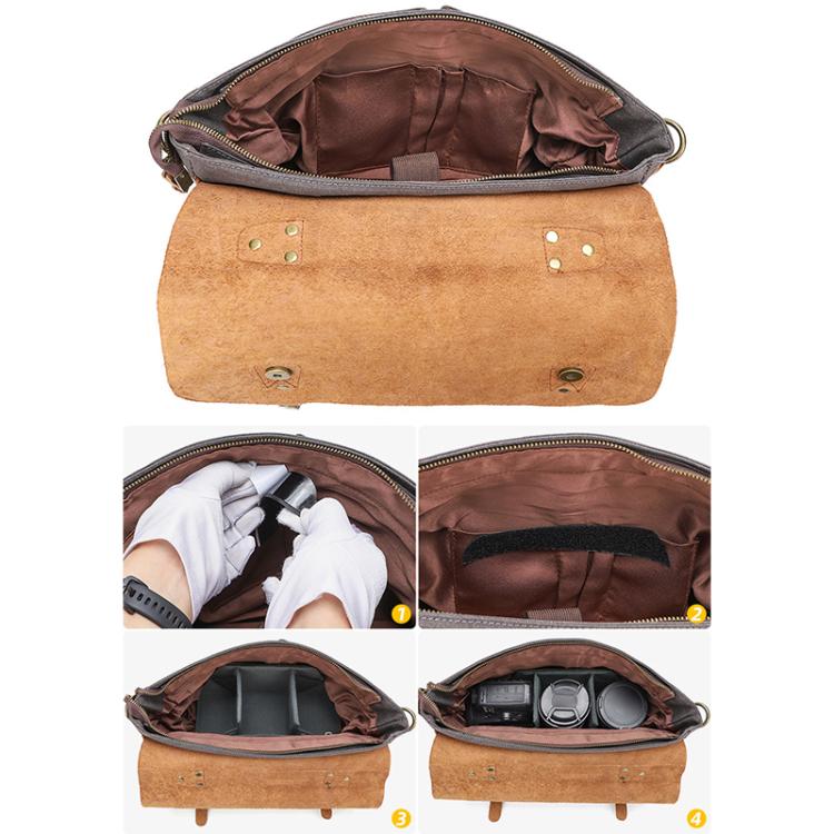 Shockproof DSLR Camera Bag Polyester Thickened Insert Organizer(Grey) - Image 8