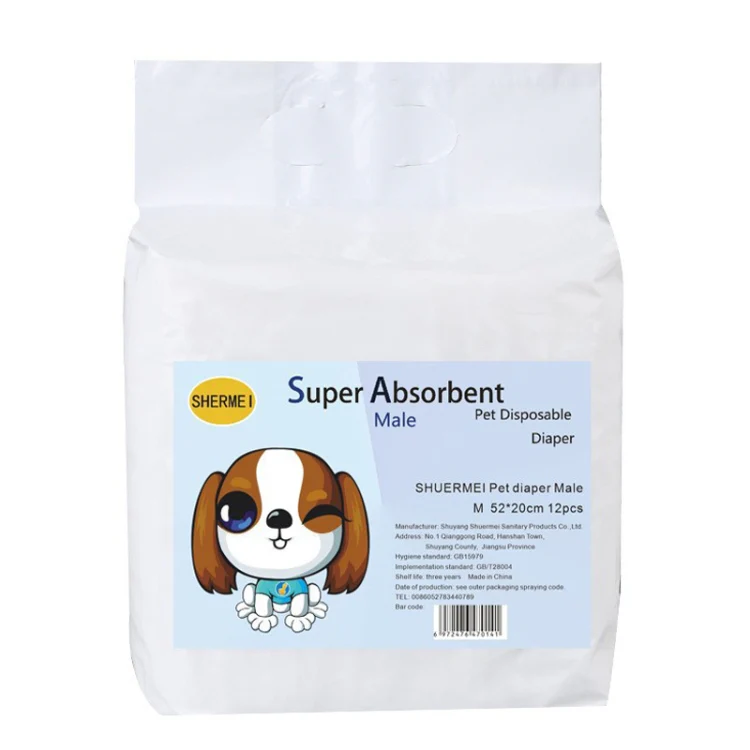 SHUERMEI Disposable Pet Diapers Menstrual Pants, Size: Male M 12pcs /Pack - Image 3