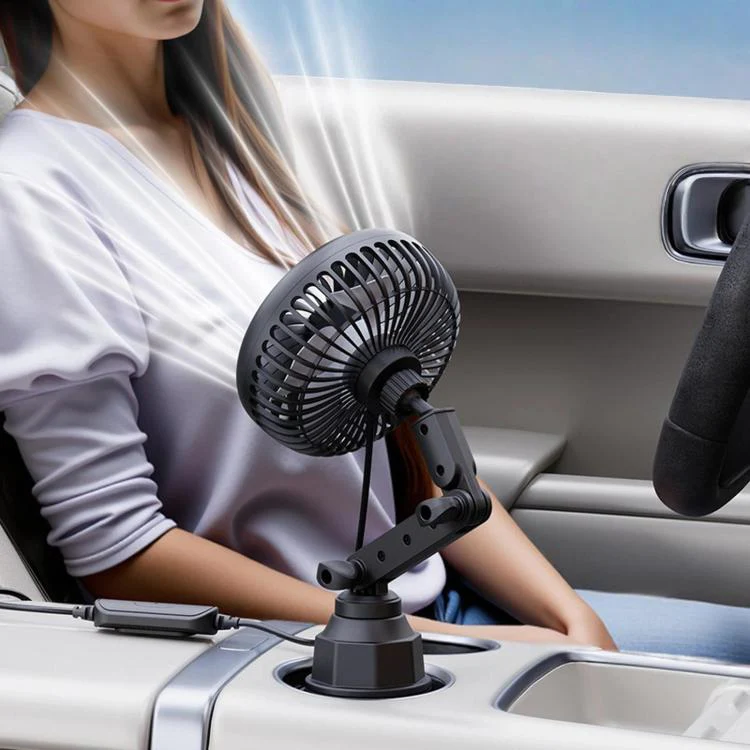 SHUNWEI 12V/24V Car Cup Holder Fan With USB Single Head(Black) - Image 8