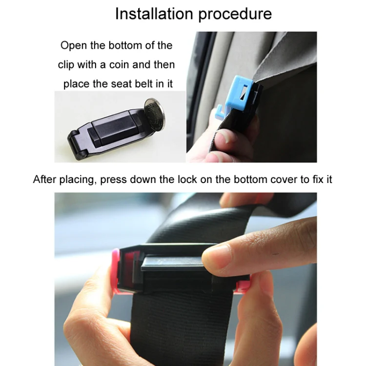SHUNWEI 1pair Car Safety Belt Limiter Anti-Stranglehold Clip(Black) - Image 8