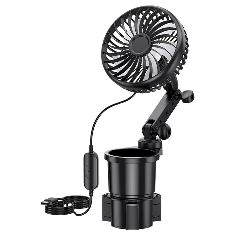 SHUNWEI 2 In 1 Car Cup Holder Multifunctional Adjustable Fan(Black) - Image 2