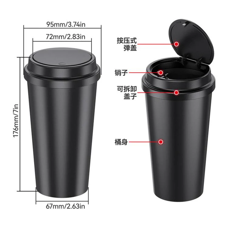 SHUNWEI Portable Round Car Water Cup Holder Miscellaneous Item Storage Box(Pink) - Image 3