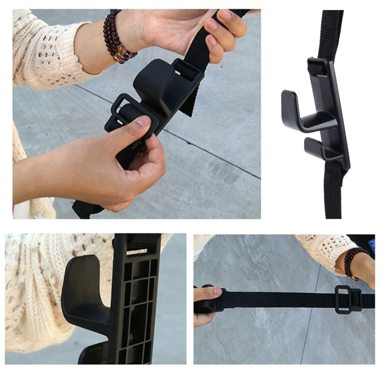 SHUNWEI SD-2512 Car Headrest Hook Universal Adjustable Car Back Seat Headrest Hanger Holder Hook for Bag Purse Cloth Grocery(Black) - Image 5