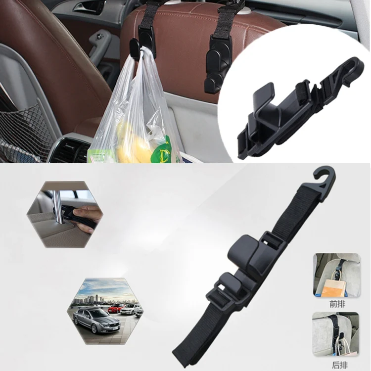 SHUNWEI SD-2512 Car Headrest Hook Universal Adjustable Car Back Seat Headrest Hanger Holder Hook for Bag Purse Cloth Grocery(Black) - Image 6