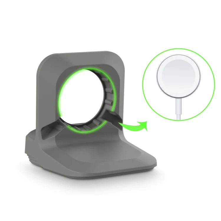 Silicone Charging Holder for Apple Watch(Grey) - Image 5
