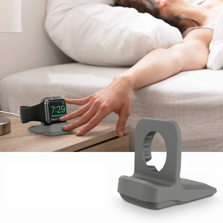 Silicone Charging Holder for Apple Watch(Grey) - Image 6
