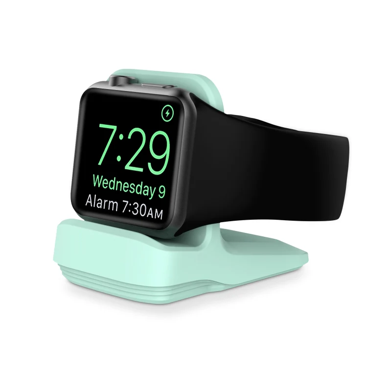 Silicone Charging Holder for Apple Watch(Mint Green) - Image 2
