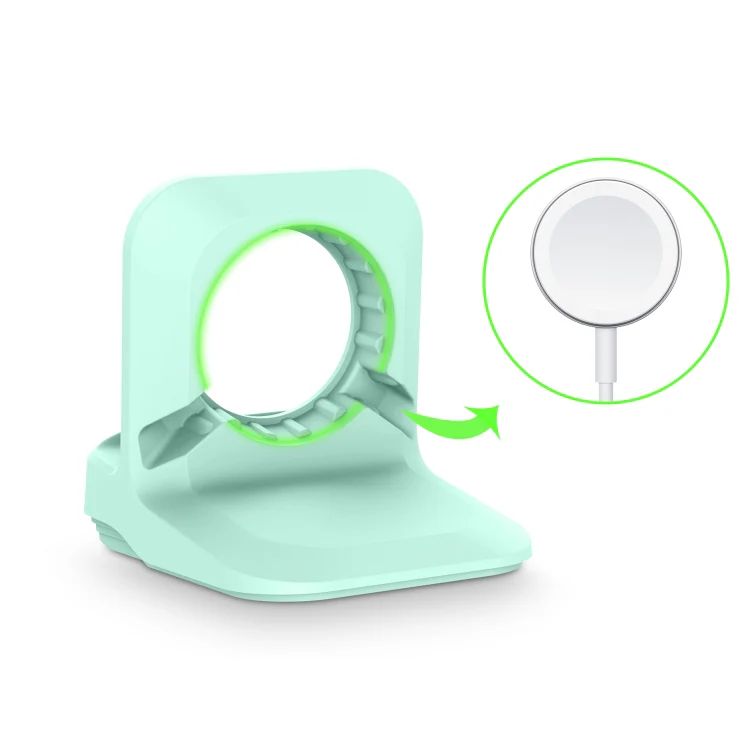 Silicone Charging Holder for Apple Watch(Mint Green) - Image 5