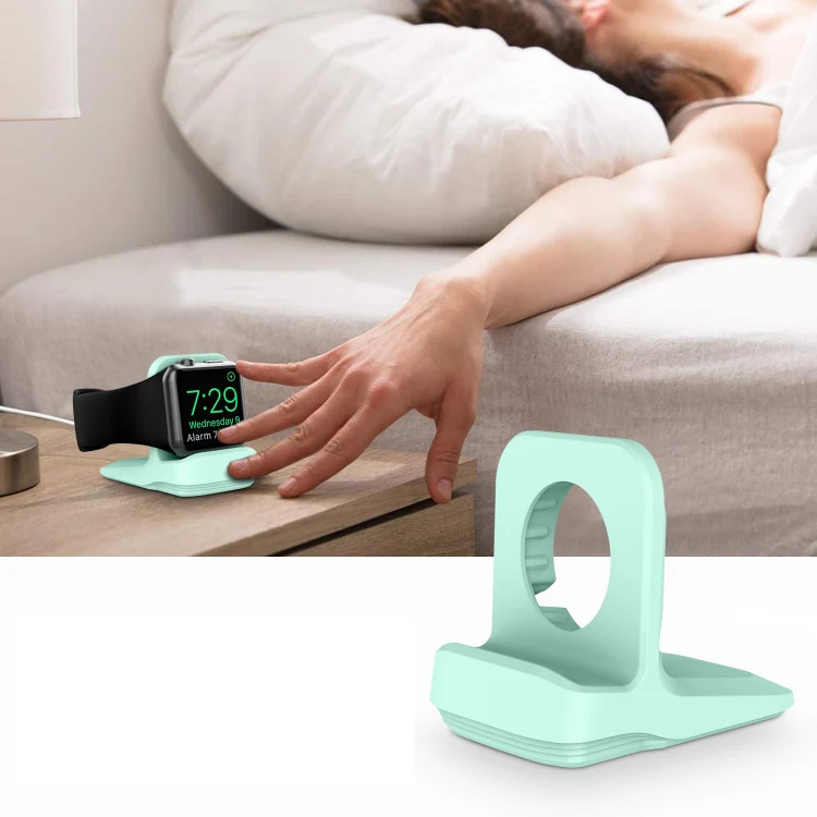 Silicone Charging Holder for Apple Watch(Mint Green) - Image 6