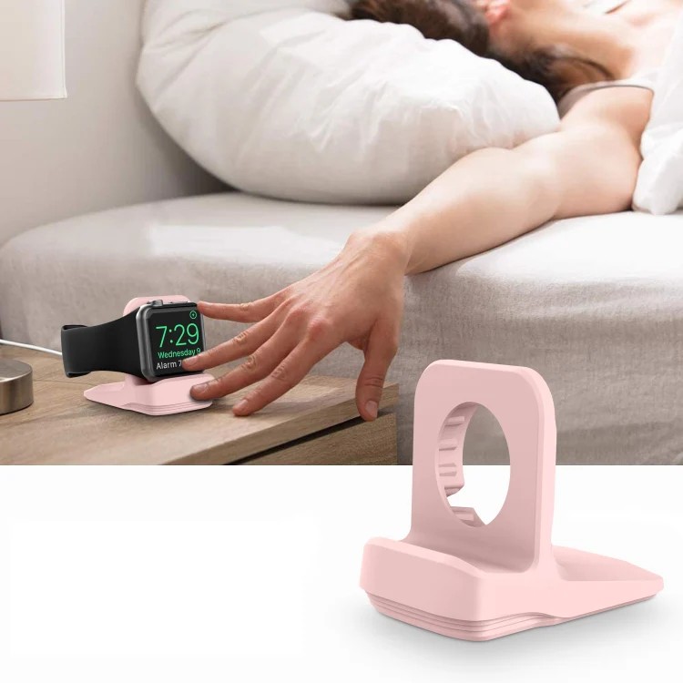 Silicone Charging Holder for Apple Watch(Pink) - Image 6
