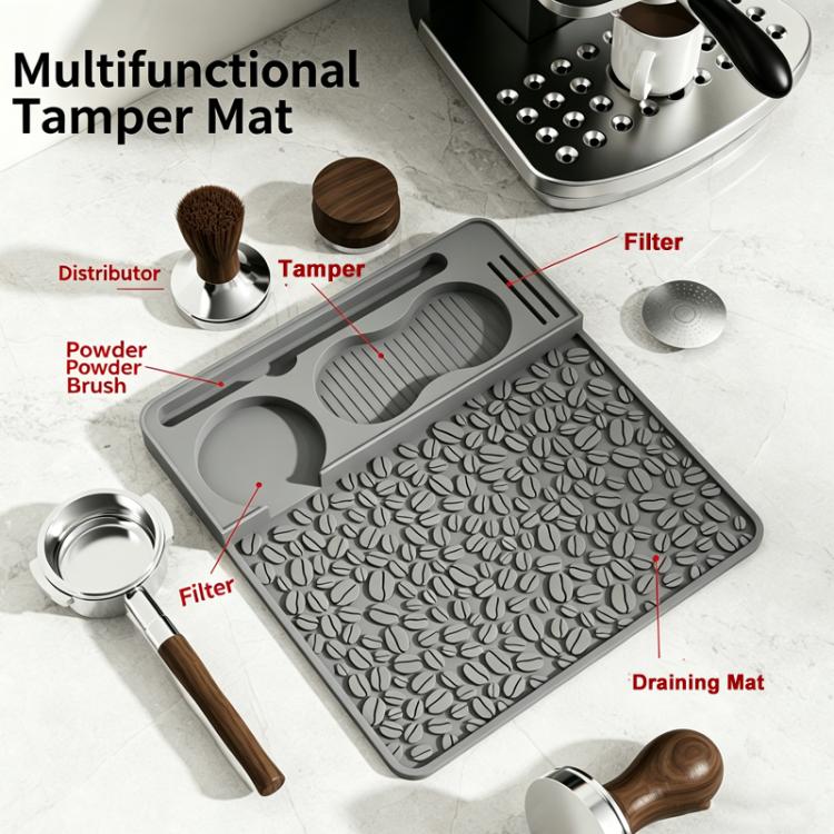 Silicone Espresso Tamping Mat Multi-Function Coffee Tamper Holder Station Non-Slip Espresso Bar Mat(Black) - Image 3