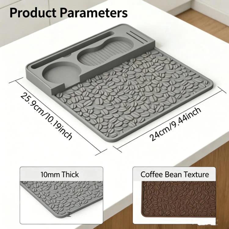 Silicone Espresso Tamping Mat Multi-Function Coffee Tamper Holder Station Non-Slip Espresso Bar Mat(Coffee) - Image 7