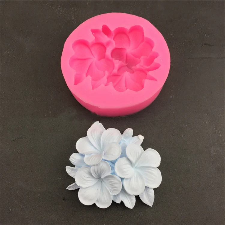 Silicone Handmade Mold Chocolate Epoxy Gypsum Fondant Mold(3 Petals Frangipani)