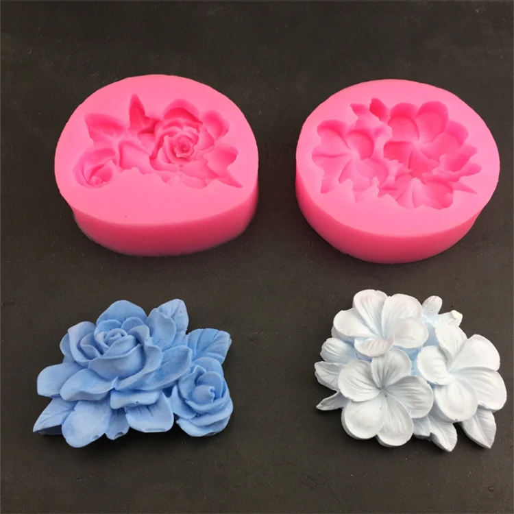 Silicone Handmade Mold Chocolate Epoxy Gypsum Fondant Mold(3 Petals Frangipani) - Image 2
