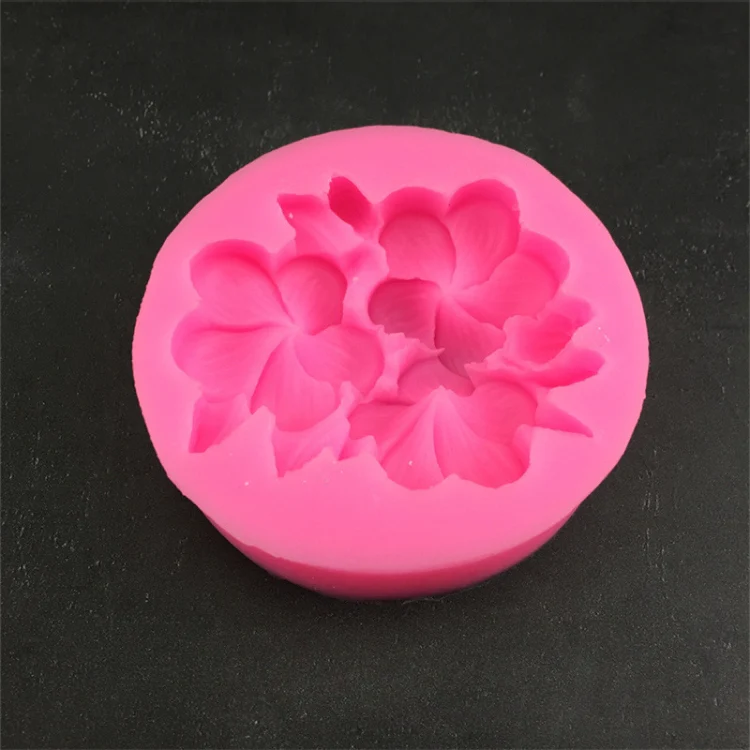Silicone Handmade Mold Chocolate Epoxy Gypsum Fondant Mold(3 Petals Frangipani) - Image 3
