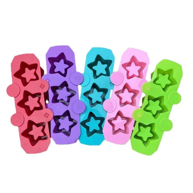 Silicone Squishy Mold 3-Cavity Star Mold For Ice Cups, Succulent & Gypsum Flower Pots(Purple) - Image 3