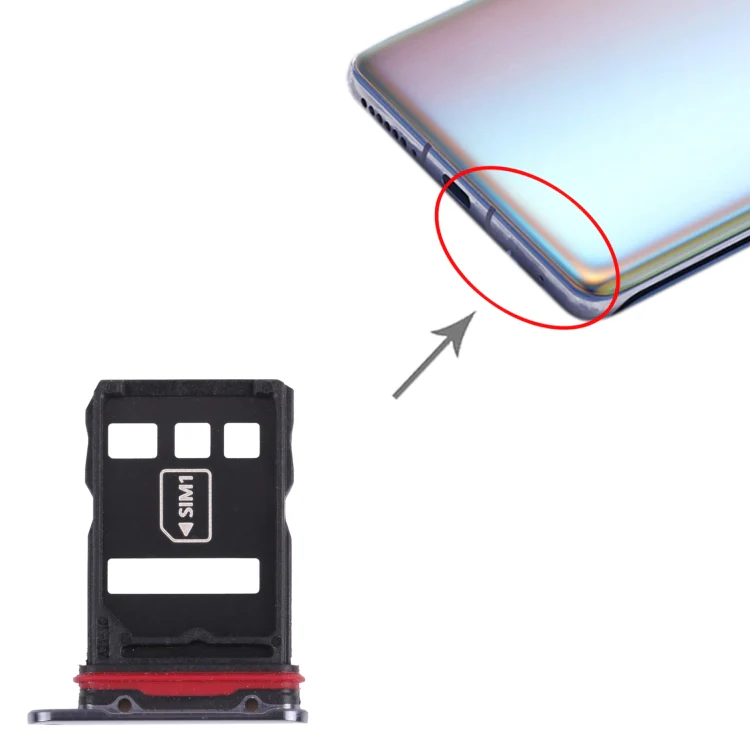 SIM Card Tray + NM Card Tray for Huawei Mate 40 Pro+(Black) - Image 4