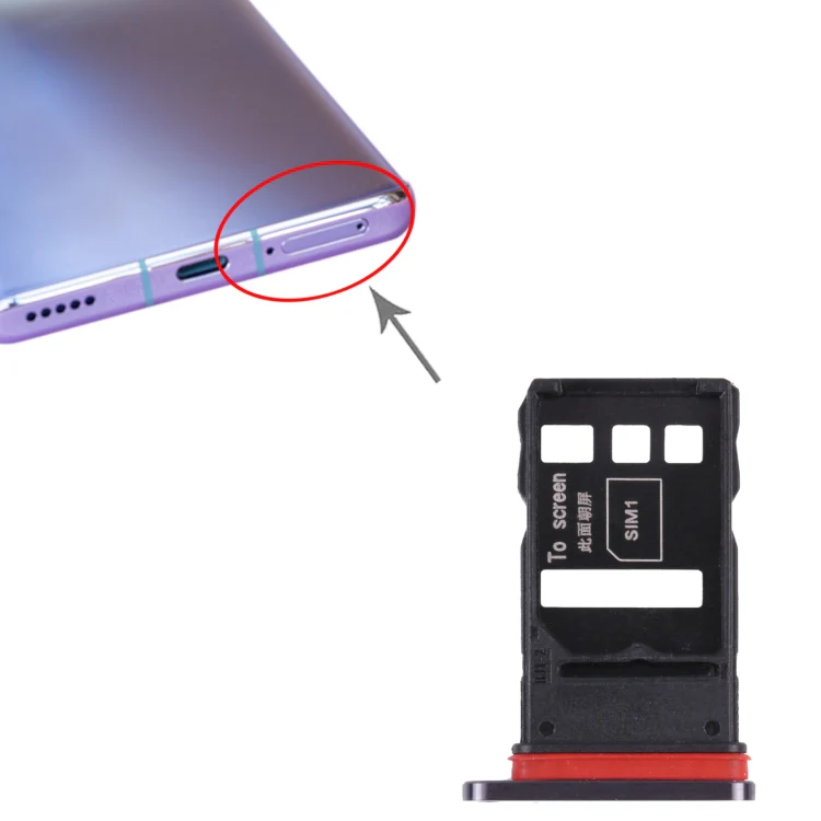 SIM Card Tray + SIM Card Tray for Honor 30 Pro+(Black) - Image 4